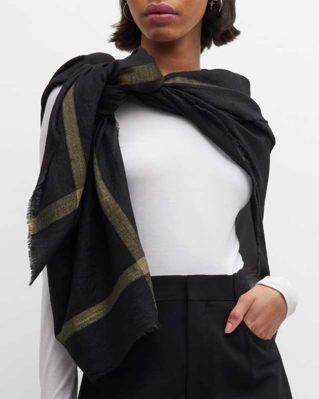 Striped Wool Evening Wrap